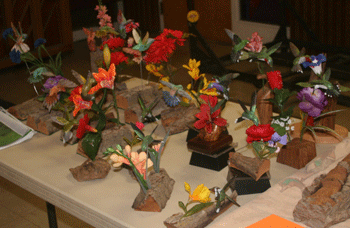 carved hummingbirds