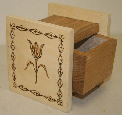 woodburned box