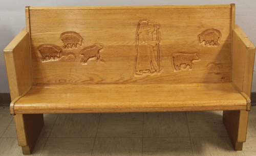 carved bench